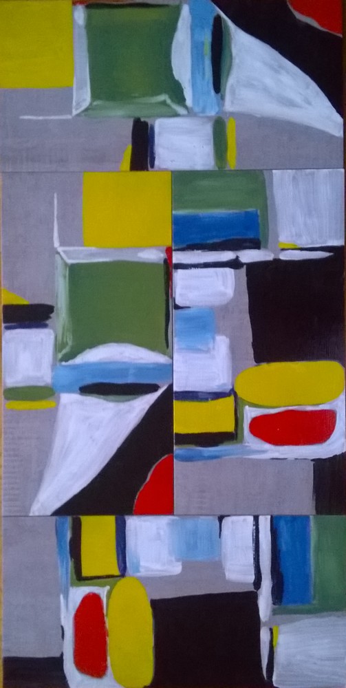 Mur revetu d'un décor abstrait